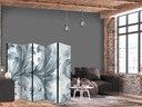 Paravent, Raumteiler freistehend, Trennwand - Stone Baroque Ornaments in Light Shades of Gray and Bl