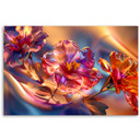 Canvasbillede, Skinnende blomster på lærred
