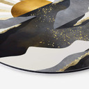 Tableau sur alu-Dibond rond SpaceFrog Designs - crépuscule doré