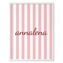 Poster personnalisable rayures roses