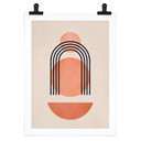 Plakat abstrakcyjna geometria w brzoskwiniowych kolorach - Kubistika