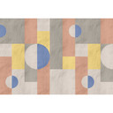 Tapeta w geometryczne kształty w pastelowych kolorach - nowoczesny wzór z włókniny