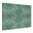 Obraz na płótnie Mandala Boho złoto-zielony | Geometryczny Próbki - Bloomery Decor