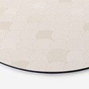 Billede Abstrakte halvcirkler i blød beige - Bloomery Decor - rund – print på aluminium (Alu-Dibond)