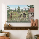 Canvas Schilderij Paardenwei in het Natuurpark - Oliver Robins