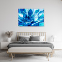 Canvasbillede, abstrakte blå blomster 3D