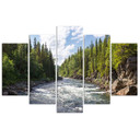 5 stykke lærredstryk Forest Green River Nature