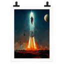 Plakat Heine - W kosmos - Start rakiety - Astro Cruise
