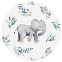 Muursticker Schattig babyolifantje tussen boho-takken - UN Designs - Rond