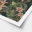Plakat natura dżungla z papugami nocna zieleń - Bloomery Decor