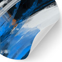Wandtattoo Blaue Pinselstriche abstrakt - Cheney - Rund