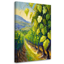 Canvasbillede, vinmarkens drueblade malet