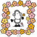 Muursticker Een schaap met bloemen - Sheepworld