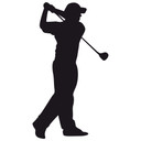 Golf spiller 3 wallsticker
