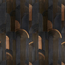 Fotomural tejido no tejido Arcos Art Déco negro marrón beige mate extensible 1,59 x 2,80 m Cuadro