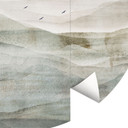 Fotobehang Mistige berglandschap aquarel - Ms Tiff - Rond - Zelfklevend/niet-geweven