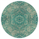 Naklejka na ścianę Mandala Boho złoto-zielona - Bloomery Decor - Okrągła