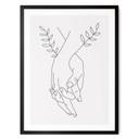 Plakat Line Art - Kochankowie trzymający się za ręce - Lizde