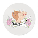 Plakat Together Sisterhood Floral Hands - okrągły