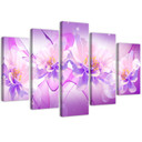 5 stykke lærred print Violet blomster natur