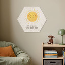 Alu-Dibond Hexagon mit Sonne - positiver Spruch 'Ich bin gut so wie ich bin'