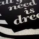 Wandbild All you need is dream - Silber Glitzer