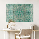 Glasbillede - Mandala Boho Guld-grøn - Bloomery Decor