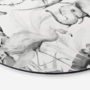 Tableau en alu-Dibond Kvilis - Amis des animaux dans la jungle en noir & blanc - Rond