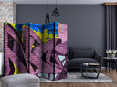 Paravent Séparation de pièce - art de la rue - graffiti , 5 pièces - 225x172 cm