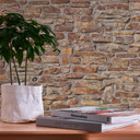 naturstenstapet beige gul - non-woven tapet stenvæg brun - industrielt tapet
