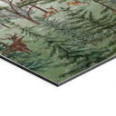 Skovens dyr i en grøn alpin skov - Kikki Belle – print på aluminium (Alu-Dibond)