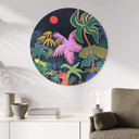 Vægcirkel Arty Guava - Exotic Jungle – print på aluminium (Alu-Dibond)