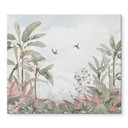 Dækketallerken til komfur Tropisk idyl med kolibri blå - Bloomery Decor