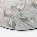Wanddecoratie bloemen vintage stijl in grijs - Ms Tiff - Alu-Dibond Rond