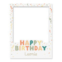 Fotoramme Happy Birthday med konfetti - kan personaliseres