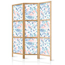 Japanischer Paravent, Raumteiler freistehend, Trennwand - Fish in Aztec Style in Pastel Color Shade
