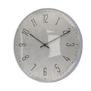Horloge murale moderne en verre effet béton, ronde avec grands chiffres pour le salon 35x35x4,5 cm