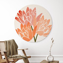 Wandbild Farbenfrohe Lotusblumen - Kubistika - Alu-Dibond - Rund