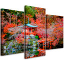 3 stykke lærredstryk, Japan rødt landskab