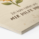 Holzbild Hexagon mit Sonnenblume und Raupe - Bestärkung 'Ich kann helfen'