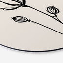 Billede af Line Art Poppy - Cats & Dotz - rund – print på aluminium (Alu-Dibond)
