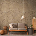 Ikke-vævet tapet 3D cirkler beige brun mat udtrækkelig 1,59 x 2,80 m ikke-vævet tapet vægmaleri