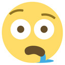 Muursticker Emoji Drooling Face