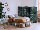 Paravent, Raumteiler freistehend, Trennwand - Oriental Carpet: Emerald Ornaments and Rubbed Patterns
