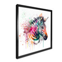 Plakat Heine - Tęczowa Zebra - Kwadrat