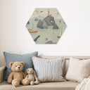 Hexagon Houten Wanddecoratie Maritiem Kustmotief met Vuurtoren - Oliver Robins
