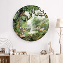 Tableau sur alu-Dibond rond Kikki Belle - Chats de la jungle
