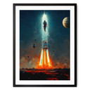 Plakat Heine - W kosmos - Start rakiety - Astro Cruise