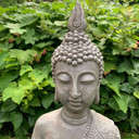 Statuette Bouddha Thai en pierre artificielle gris - 29x18x45 cm