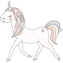 Sticker mural Kvilis - Illustration Licorne au galop